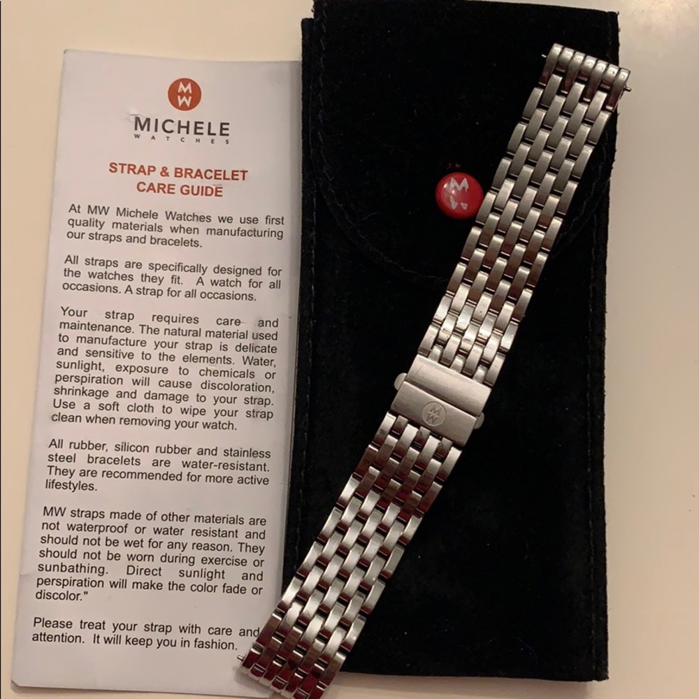 Michele 16mm Deco 16 watch 7 link stainless steel